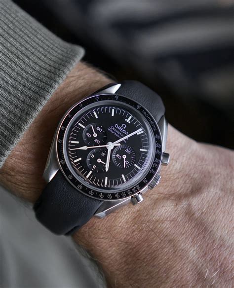 omega speedmaster leather strap|omega speedmaster 18mm rubber strap.